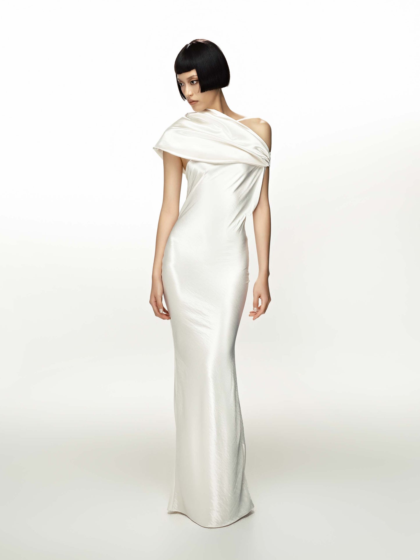 WHITE SILK DRESS